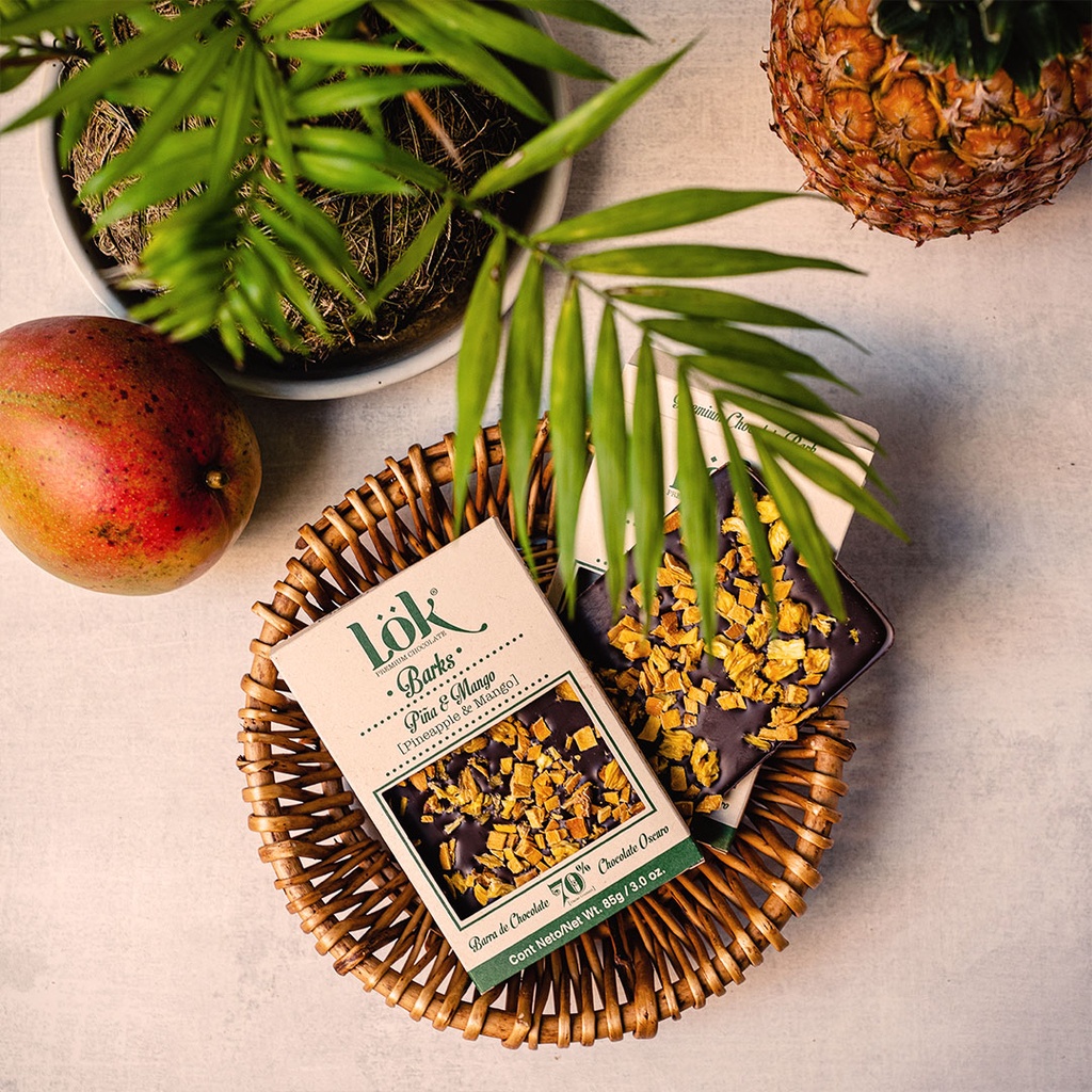 BARK DE CHOCOLATE LOK 70% PIÑA & MANGO - 60 G