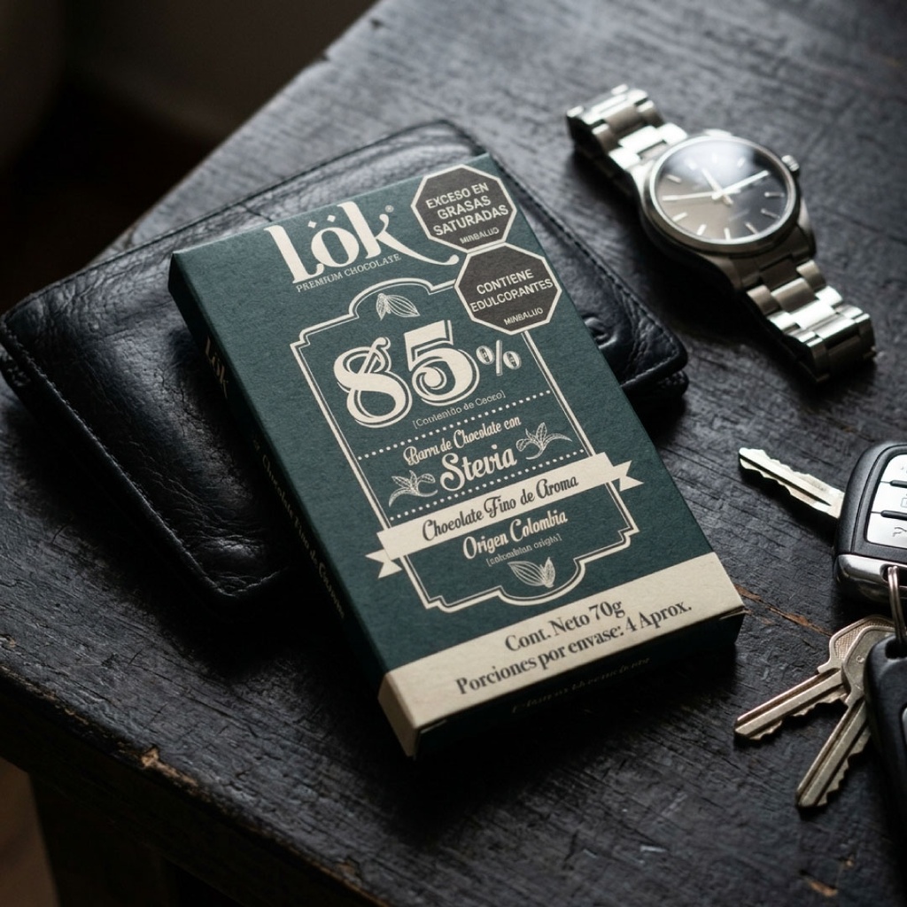 BARRA DE CHOCOLATE LOK 85% STEVIA - 70 G