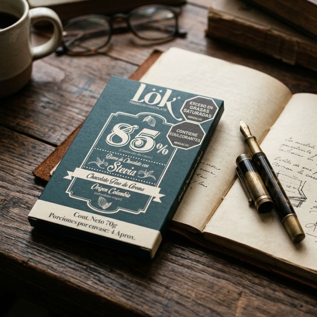 BARRA DE CHOCOLATE LOK 85% STEVIA - 70 G