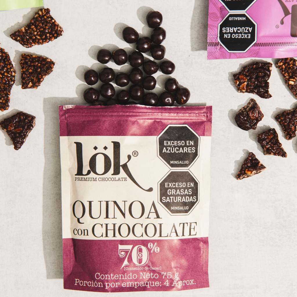 GRAGEA LOK - QUINOA CUBIERTA CON CHOCOLATE - 75 G