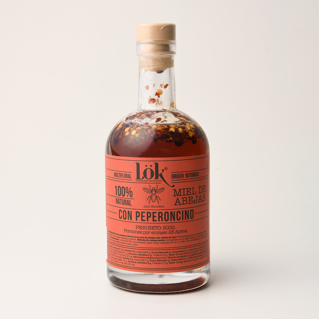 MIEL DE ABEJAS NATURAL CON PEPERONCHINO LOK 500G