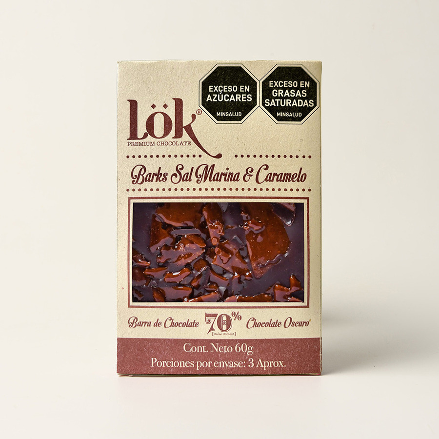 BARK DE CHOCOLATE LOK 70% SAL MARINA & CARAMELO - 60 G