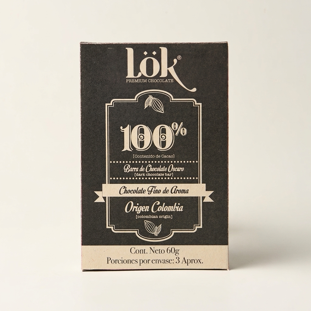 BARRA DE CHOCOLATE LOK 100% - 60 G