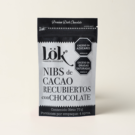 NIBS RECUBIERTOS CON CHOCOLATE LOK 60% - 75 G
